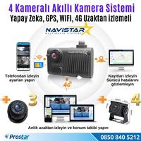 4 Kameralı 4G Uzaktan izlemeli GPS Wifi Yapay Zekalı Akıllı Dashcam Kamyon Tır Kamera Sistemi