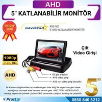 5" AHD Katlanabilir Monitör 1080P/720P/Analog destekli 