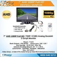 7" Ahd 1080P Full Hd Iki Kamera Girişli Monitör