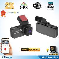 A7 Wifi + GPS 2K Çift Kameralı 170° Geniş Açı Lens Gece Görüşlü Akıllı Araç içi Kamera + 1080P Arka Kamera