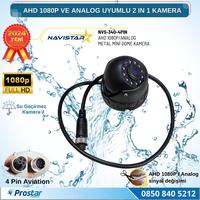 AHD 1080P ve Analog CVBS Pal Dönüştürülebilir Gece Görüşlü 4 Pin Mini Metal Dome Araç Kamerası