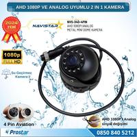 AHD 1080P ve Analog CVBS Pal Dönüştürülebilir Gece Görüşlü 4 Pin Mini Metal Dome Araç Kamerası