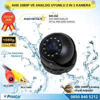 AHD 1080P ve Analog CVBS Pal Dönüştürülebilir Gece Görüşlü Mini Metal Dome Araç Kamerası