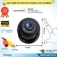 AHD 1080P ve Analog CVBS Pal Dönüştürülebilir Gece Görüşlü Mini Metal Dome Araç Kamerası