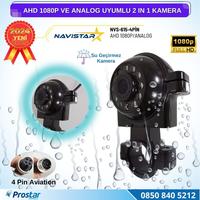 AHD 1080P ve Analog Pal Çevirilebilir 4 Pin Gece Görüşlü Araç Kamerası Metal Kelepçeli Yön Ayarlanabilir Full HD 