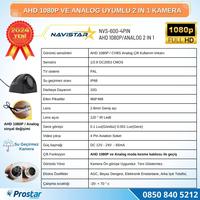 AHD 1080P ve Analog Pal Çevirilebilir 4 Pin Gece Görüşlü Yan, Ön ve Arka Uyumlu Full HD Kamera