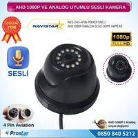 Mikrofonlu AHD 1080P ve Analog Pal Çevrilebilir 4 Pin Plastik Mini Dome Araç Kamerası