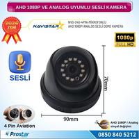 Mikrofonlu AHD 1080P ve Analog Pal Çevrilebilir 4 Pin Plastik Mini Dome Araç Kamerası