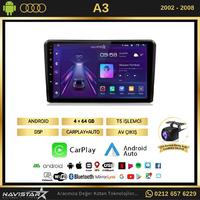 Audi A3 4GB + 64GB 2002-2008 Model Android 13 Kablosuz Carplay Navigasyon Multimedya Sistemi 