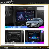 Audi A4  2000-2009 Model 2GB + 64GB Android 13 Kablosuz Carplay Navigasyon Multimedya Sistemi 