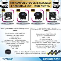 Tır ve Kamyon 10.36" Dokunmatik 4 kameralı 256 GB Destekli Kör Nokta Uyarı Sistemli Kamera Seti