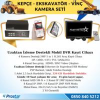 Ekskavatör Dozer Greyder Vinç Kepçe Uzaktan İzlemeli 4 Kameralı 320 Gb Harddisk Kamera Seti