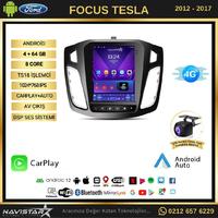 Ford Focus Tesla 4GB + 64GB 2012-2018 Model Kablosuz Carplay Navigasyon Qled Multimedya Sistemi 