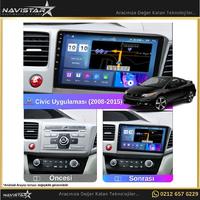 Honda Civic  2008-2015 Model 2GB + 64GB Android 13 Kablosuz Carplay Navigasyon Multimedya Sistemi 