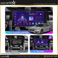 Honda Civic Kablosuz Carplay 4GB + 64GB Android 13 2015-2020 Navigasyon Multimedya Sistemi