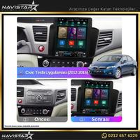 Honda Civic Tesla 2012-2015 Model 2GB + 32GB Kablosuz Carplay Navigasyon Multimedya Sistemi 