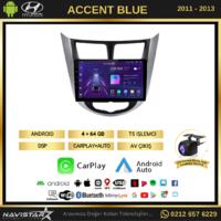 Hyundai  Accent Blue 2011-2013 Model 4GB + 64GB Android 13 Kablosuz Carplay Navigasyon Multimedya Sistemi 