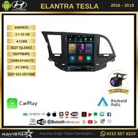 Hyundai Elantra Tesla 2016-2018 Model 2GB + 32GB Kablosuz Carplay Navigasyon Multimedya Sistemi