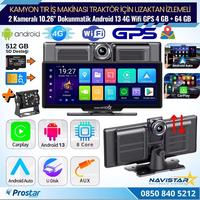 Kamyon Tır için Kayıtlı 2 Kameralı Android 13 WIFI GPS 4G Uzaktan izlemeli 4 GB + 64 GB Carplay 512 GB Destekli Tak Kullan Kamera Seti