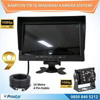 Kamyon Tır ve İş Makinaları için 9 inç AHD Monitörlü 1080P Full HD Kameralı Tak Kullan Set