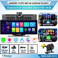 Kayıtlı 2 Kameralı Android 13 WIFI GPS 4G Uzaktan izlemeli 4 GB + 64 GB Carplay 512 GB Destekli Tak Kullan Kamera Seti