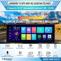 Kayıtlı 2 Kameralı Android 13 WIFI GPS 4G Uzaktan izlemeli 4 GB + 64 GB Carplay 512 GB Destekli Tak Kullan Kamera Seti