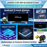 Kayıtlı 2 Kameralı Android 13 WIFI GPS 4G Uzaktan izlemeli 4 GB + 64 GB Carplay 512 GB Destekli Tak Kullan Kamera Seti