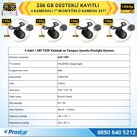 Kayıtlı Ahd Okul Servisler Için 4 Kameralı 7 Inç Monitörlü 720P Araç Kamera Seti