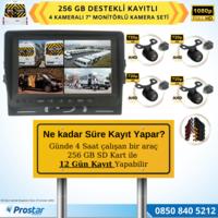 Kayıtlı Ahd Okul Servisler Için 4 Kameralı 7 Inç Monitörlü 720P Araç Kamera Seti