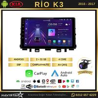 Kia Rio K3 2015-2017 Model 2+64GB Android 13 Kablosuz Carplay Navigasyon Multimedya Sistemi 