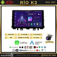 Kia Rio K3 2015-2017 Model 4+64 GB Android 13 Kablosuz Carplay Navigasyon Multimedya Sistemi 