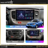 Kia Rio2 2005-2011 Model 2+64GB Android 13 Kablosuz Carplay Navigasyon Multimedya Sistemi 