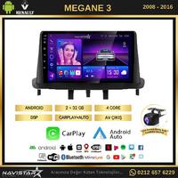 Megane 3 Kablosuz Carplay 2+64GB Android 13 Navigasyon Multimedya Sistemi