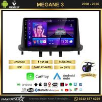 Megane 3 Kablosuz Carplay 4+64 GB Android 13 Navigasyon Multimedya Sistemi