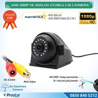 Metal Kasa AHD 1080P ve Analog Pal Çevirilebilir Gece Görüşlü Yan, Ön ve Arka Uyumlu Full HD Kamera