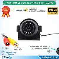 Metal Kasa AHD 1080P ve Analog Pal Çevirilebilir Gece Görüşlü Yan, Ön ve Arka Uyumlu Full HD Kamera