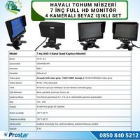 Mibzer için 4 Kameralı 720P Beyaz Işıklı 7 inç Dörde Bölünür AHD Monitör Seti