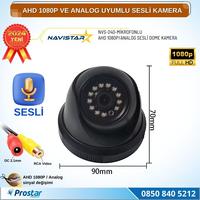 Mikrofonlu AHD 1080P ve Analog Pal Çevrilebilir Plastik Mini Dome Araç Kamerası