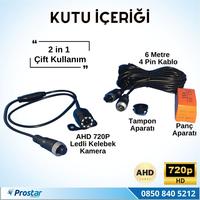 Navistar Ahd 720P 4 Pin Soketli Beyaz Ledli Kelebek Ve Tampon Uyumlu 6 Mt 4 Pin Kablolu Kamera