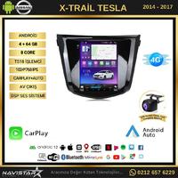 Nissan XTrail Tesla 4GB + 64GB 2014-2017 Model  Kablosuz Carplay Navigasyon Qled Multimedya Sistemi 