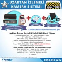 Okul Servis Kamera Sistemi Seti Uzaktan Izlemeli 4 Kameralı 7" Hdmi Monitör 1 Tb Harddisk Dahil