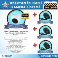 Okul Servis Kamera Sistemi Seti Uzaktan Izlemeli 4 Kameralı 7" Hdmi Monitör 1 Tb Harddisk Dahil