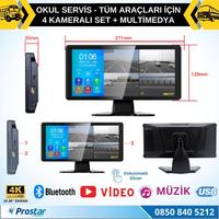 Mibzer için 10.36" Dokunmatik Ekranlı 4 Kameralı AHD 720P Beyaz Işık Kameralı Havalı Kamera Seti