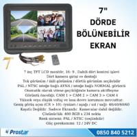 Okul ve Servis Taşıtları için Dörde Bölünebilen 7" Quad Monitör