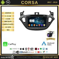 Opel Corsa 2017-2019 Model 2+64GB Android 13 Kablosuz Carplay Navigasyon Multimedya Sistemi 