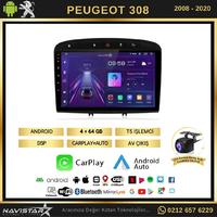 Peugeot 308  2008-2020 Model 4GB + 64GB Android 13 Kablosuz Carplay Navigasyon Multimedya Sistemi 