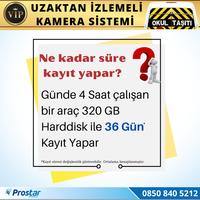 Profesyonel Servis Araç Kamera Seti 4 Kameralı Kayıtlı 320 Gb Harddiskli Tak Kullan Set