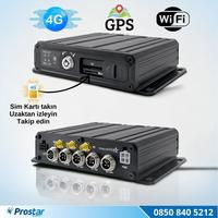 SD Kartlı Uzaktan izlemeli 4 Kanal 1080P GPS 4G WIFI  E5204 Profesyonel Mobil DVR Kayıt Cihazı