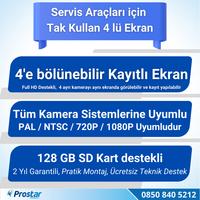 Servis Araçları Için 7 Inç Dörde Bölünebilir Kayıtlı 256 Gb Destekli Ekran