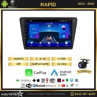 Skoda Rapid 2013-2020 Model 2+64GB Android 13 Kablosuz Carplay Navigasyon Multimedya Sistemi 